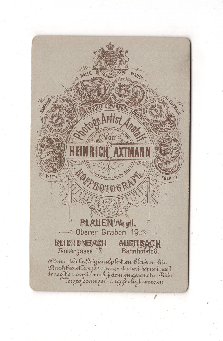 Fotografie Niedliches kleines Kind - Plauen / Reichenbach / Auerbach 1880er / CDV M1-32