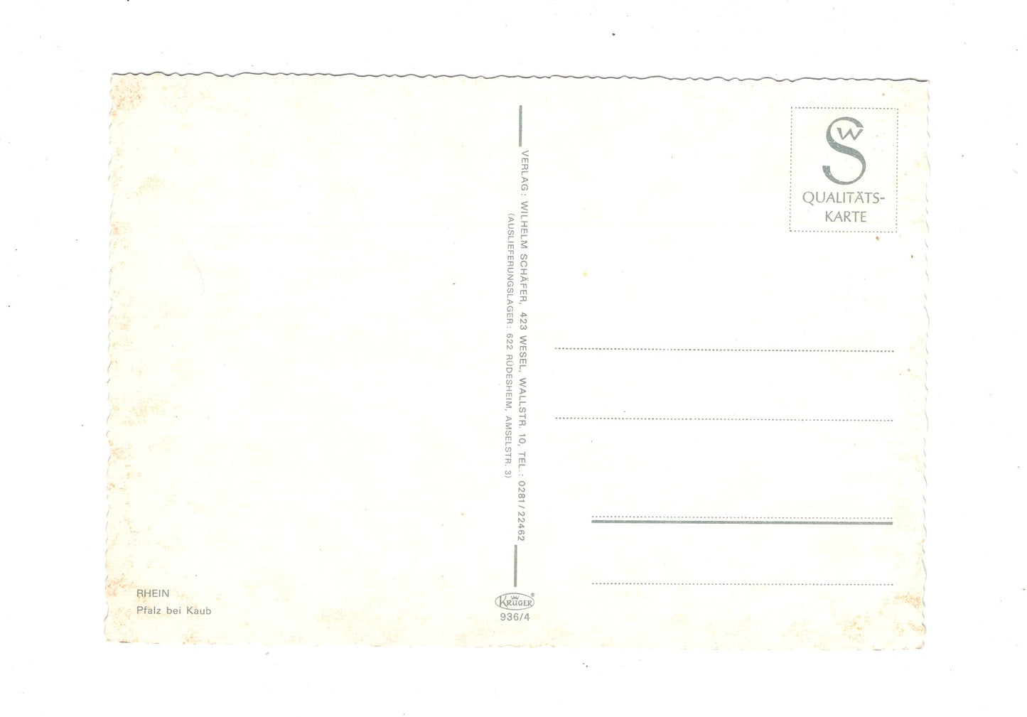 Ansichtskarte Rhein / Pfalz bei Kaub