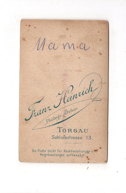 Fotografie Feine Dame - Torgau um 1900 / CDV L1-31