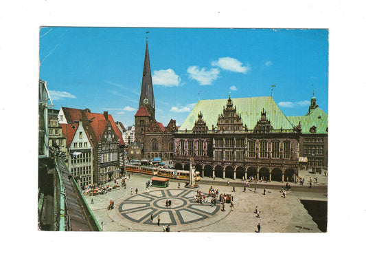 Ansichtskarte Bremen / Marktplatz mit Rathaus +++