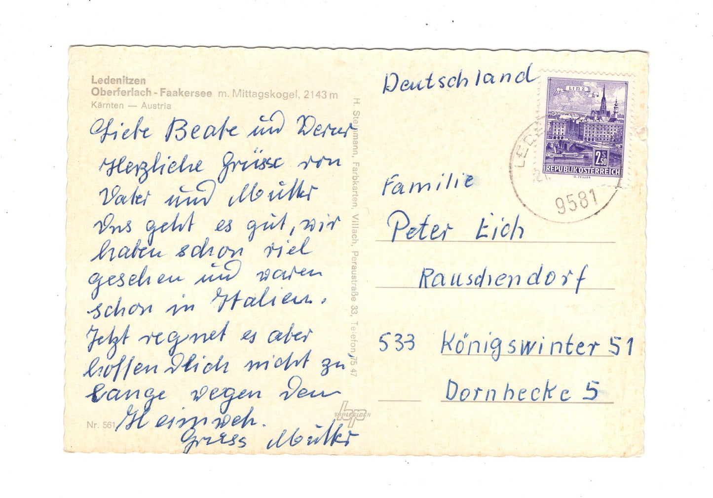 Ansichtskarte Ledenitzen - Faaker See / Kärnten / Österreich