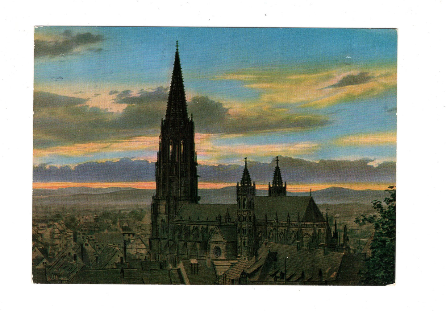 Ansichtskarte Freiburg im Breisgau / Münster im Abendlicht / G1-64