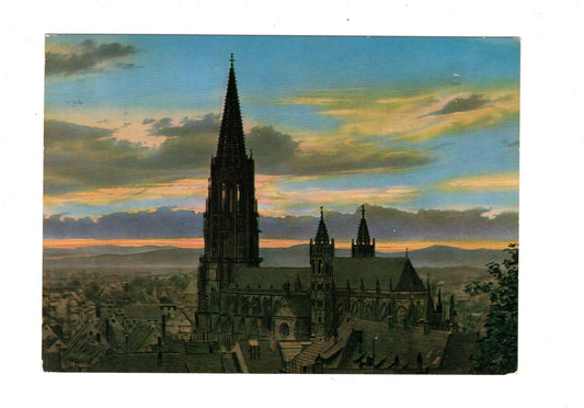 Ansichtskarte Freiburg im Breisgau / Münster im Abendlicht / G1-64