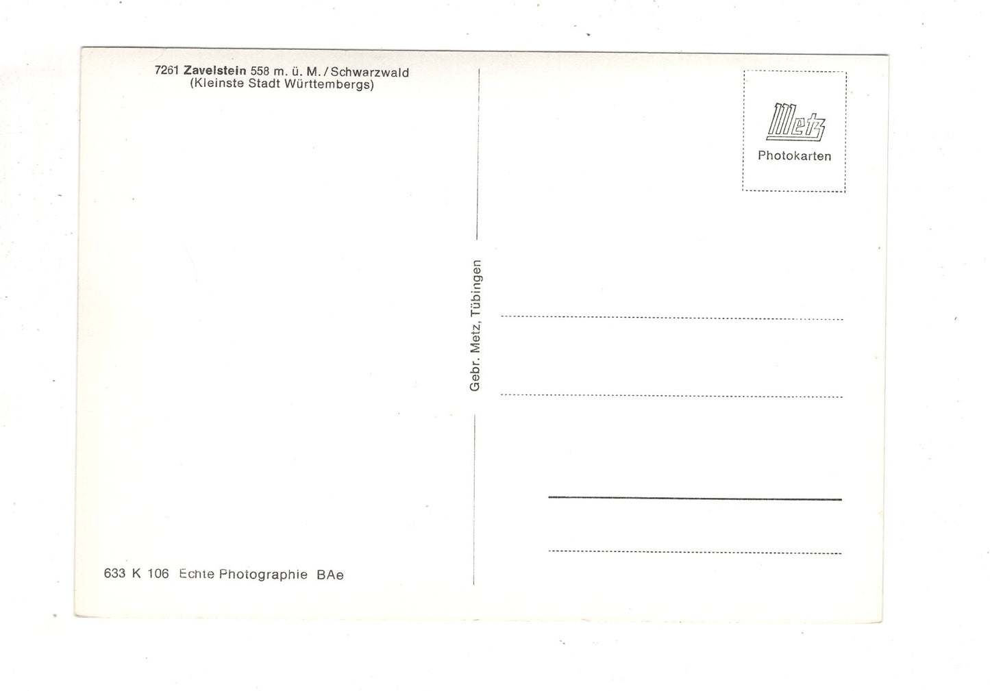 Ansichtskarte Zavelstein / Schwarzwald / K1-47