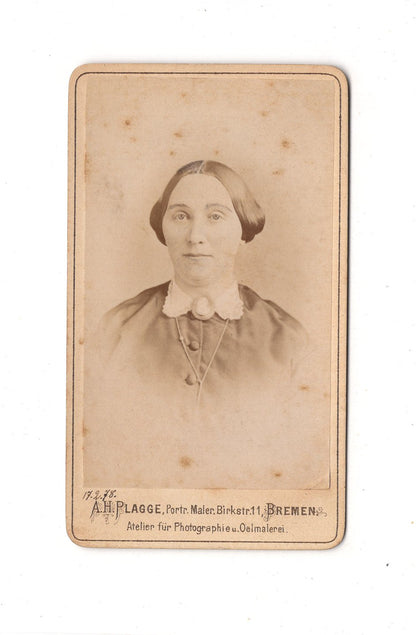 Fotografie Damenportrait - Bremen 1878 / CDV C1-10