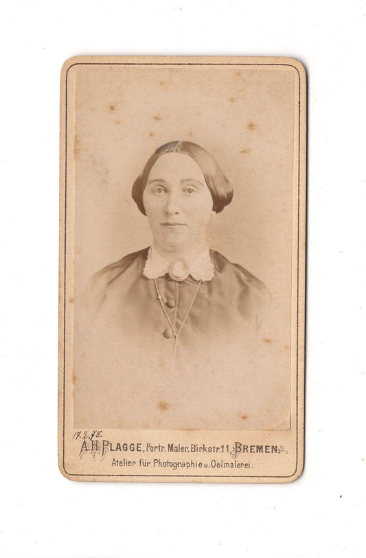 Fotografie Damenportrait - Bremen 1878 / CDV C1-10
