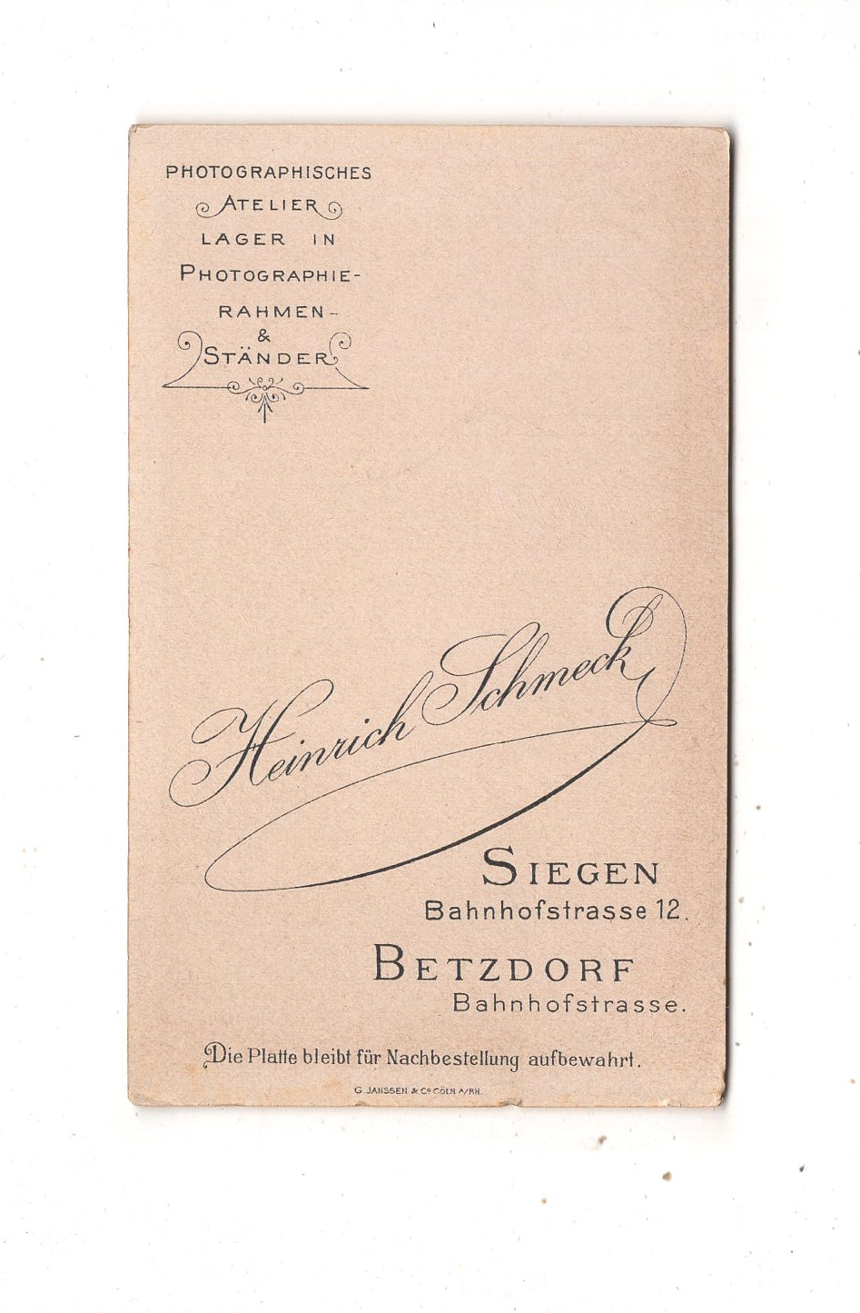 Fotografie Damenportrait - Siegen / Betzdorf 1890er