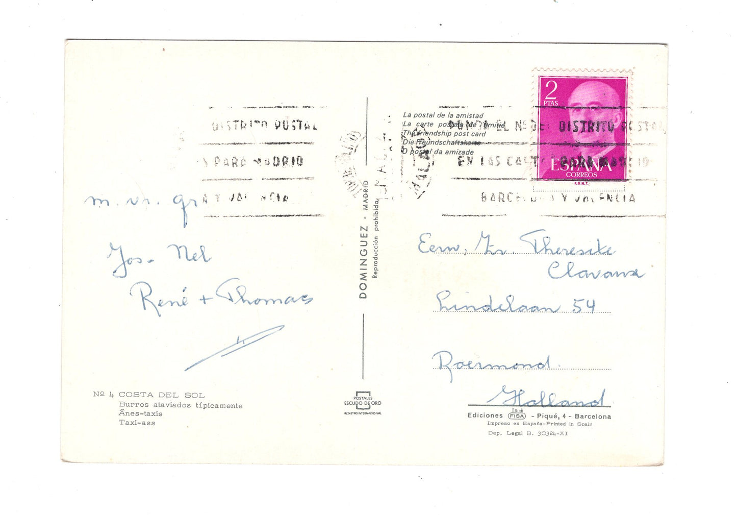 Ansichtskarte Burros / Costa del Sol / Spanien