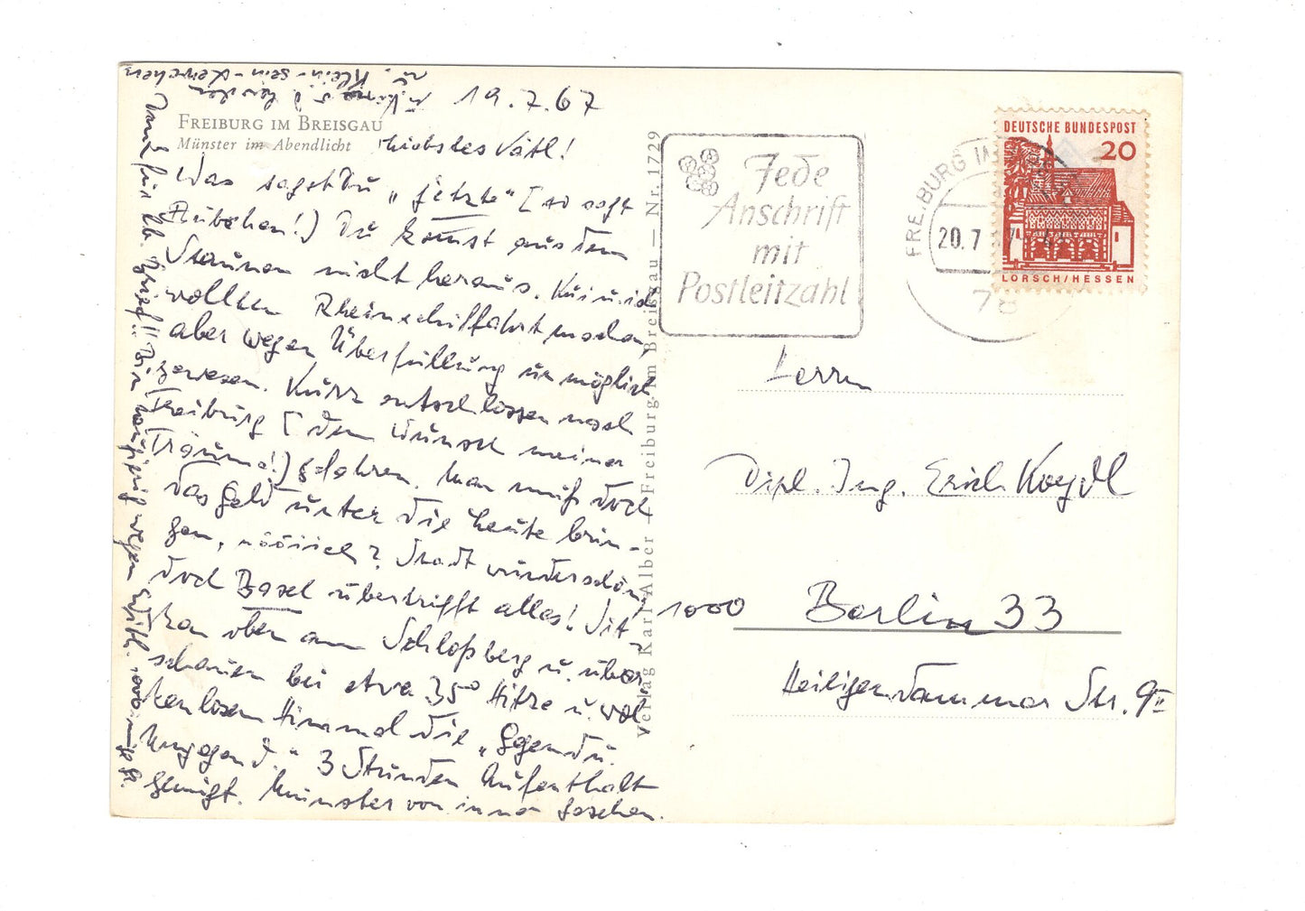 Ansichtskarte Freiburg im Breisgau / Münster im Abendlicht / G1-64