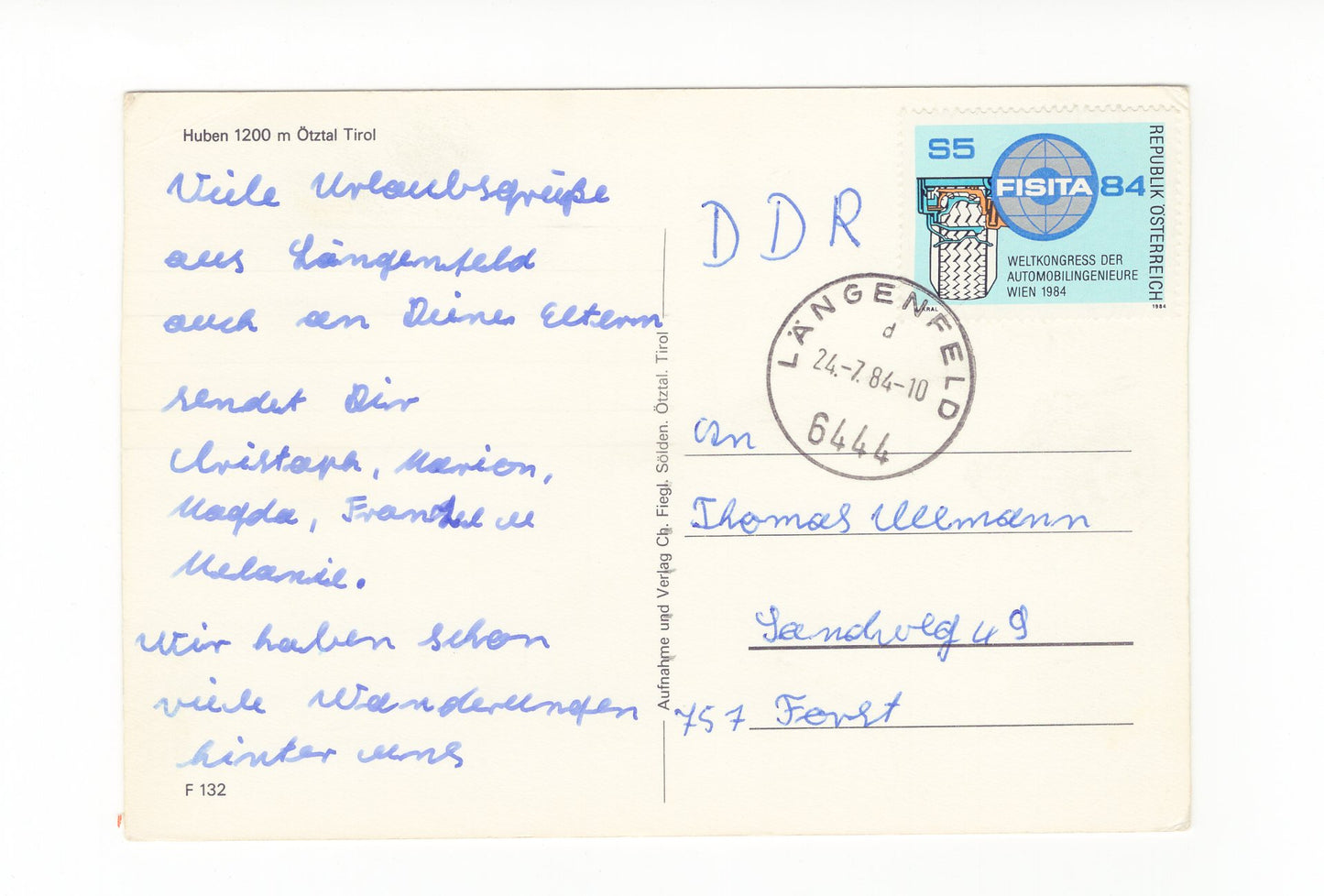 Ansichtskarte Huben / Ötztal / Tirol / Österreich