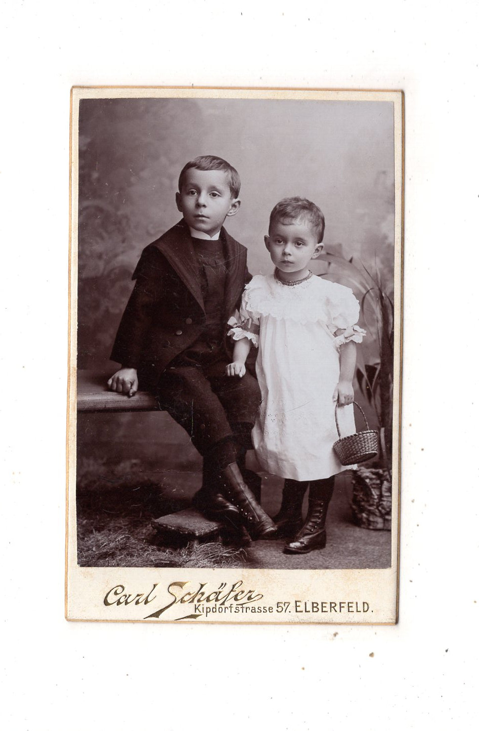 Fotografie Niedliche kleine Kinder - Elberfeld 1890er