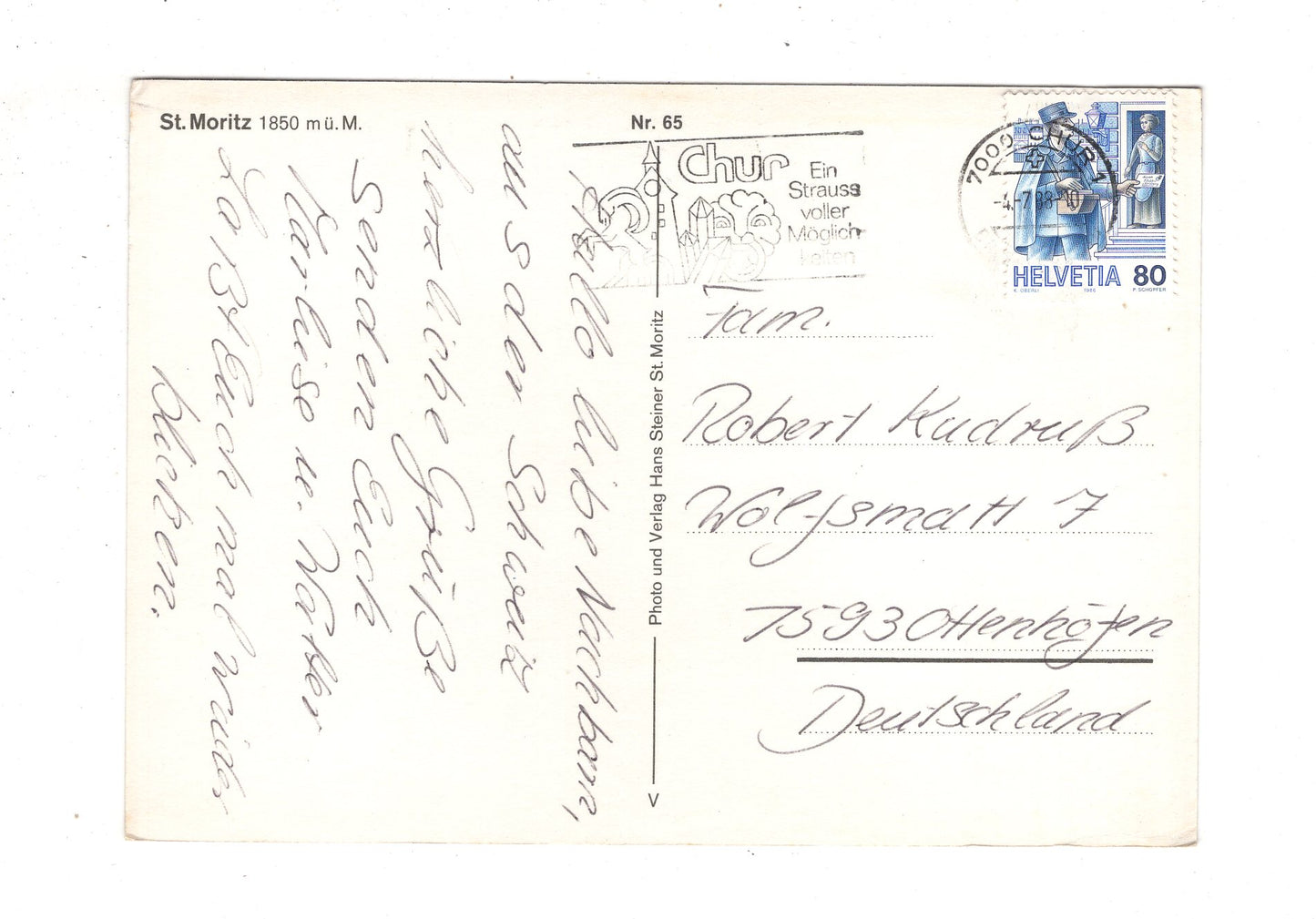 Ansichtskarte St. Moritz / Schweiz