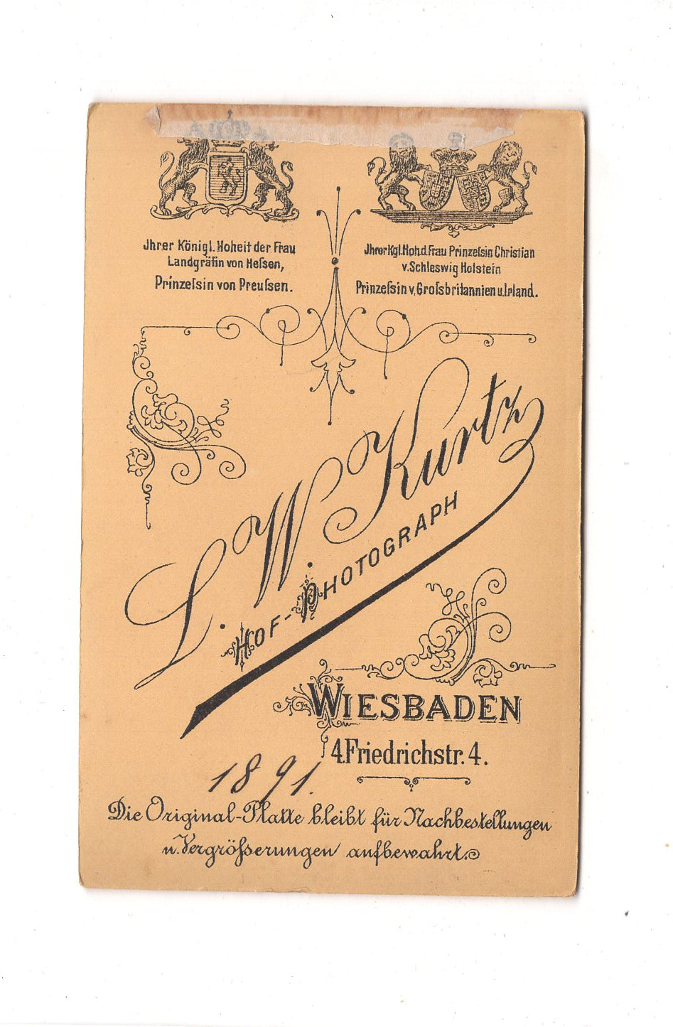 Fotografie Damenportrait - Wiesbaden 1891 / CDV C1-10