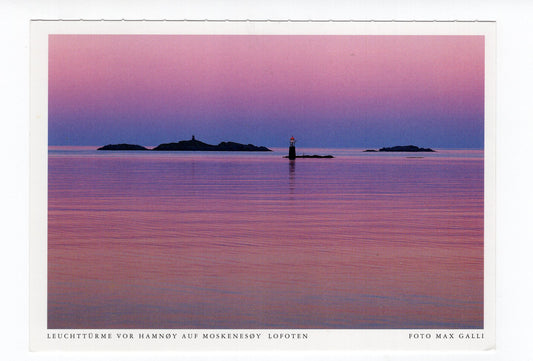Ansichtskarte Leuchttürme vor Hamnoy auf Moskenesoy / Lofoten / Norwegen