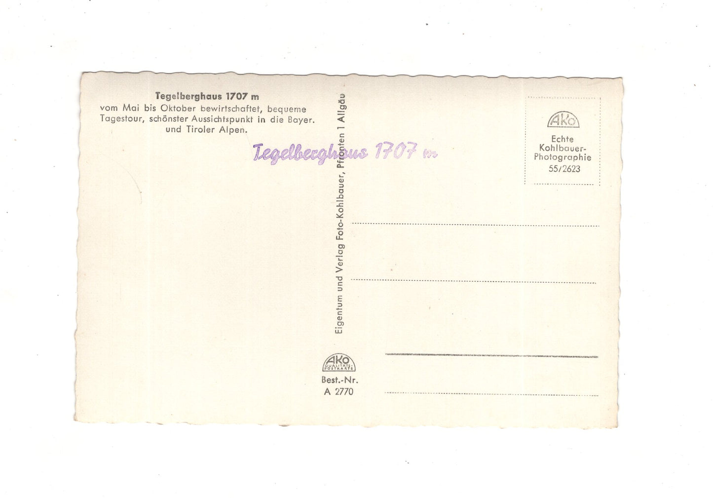 Ansichtskarte Tegelberghaus