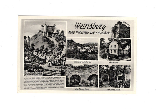 Ansichtskarte Weinsberg / Burg Weibertreu und Kernerhaus