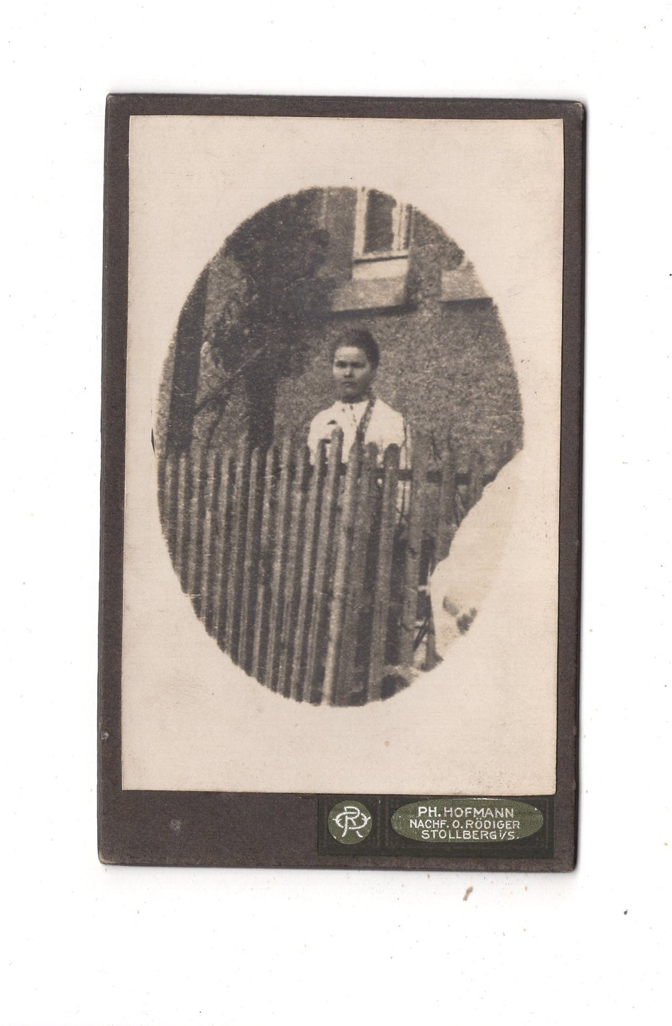 Fotografie Feine Dame im Garten - Stollberg 1910er / CDV L1-31