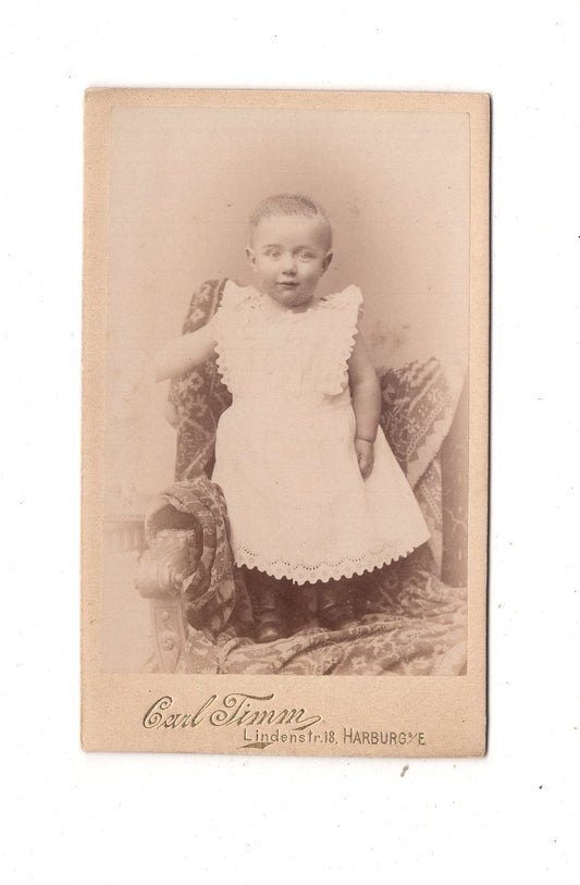 Fotografie Niedliches kleines Kind - Hamburg-Harburg 1890er / CDV M1-33