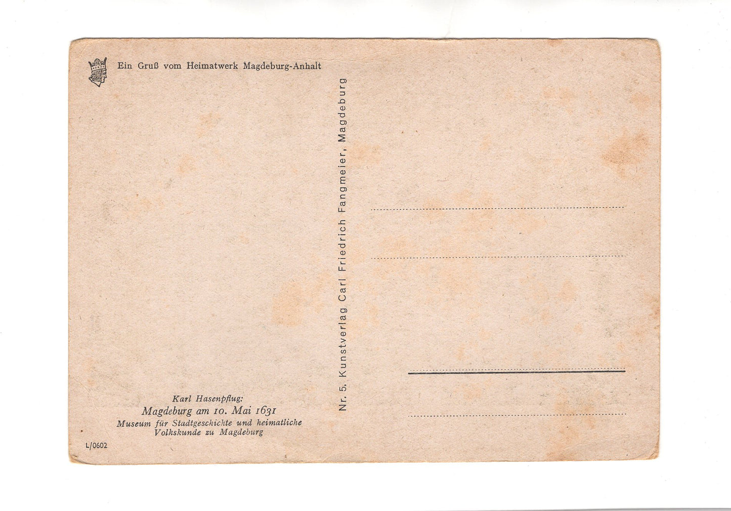Ansichtskarte / Kunst Karl Hasenpflug - Magdeburg am 10. Mai 1631