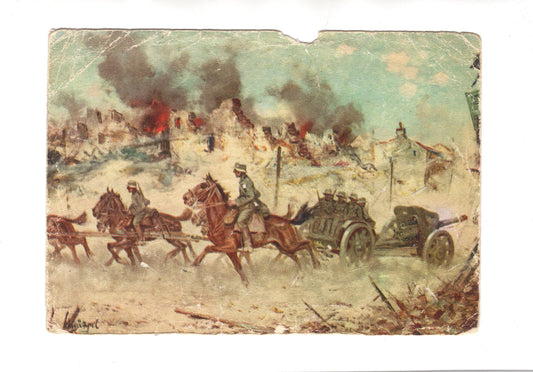 Ansichtskarte Artillerie nach vorn / Belgien