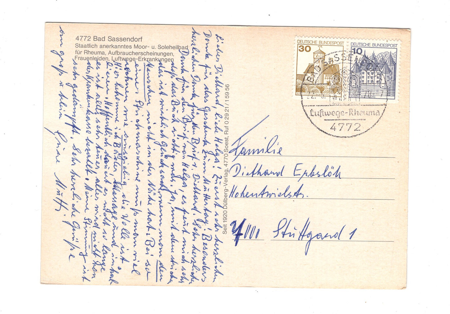 Ansichtskarte Bad Sassendorf / Am Kurmittelhaus +++