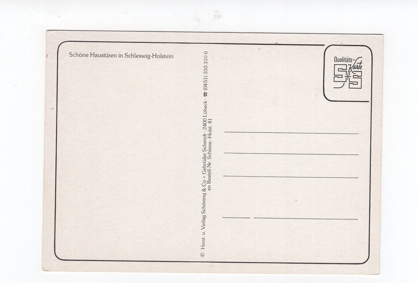Ansichtskarte Schöne Haustüren in Schleswig-Holstein