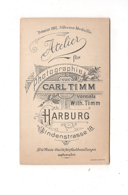 Fotografie Niedliches kleines Kind - Hamburg-Harburg 1890er / CDV M1-33