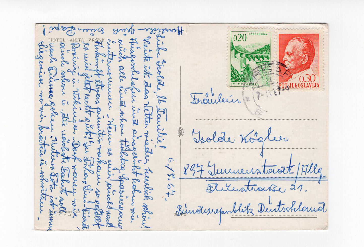 Ansichtskarte Hotel Anita / Vrsar / Kroatien