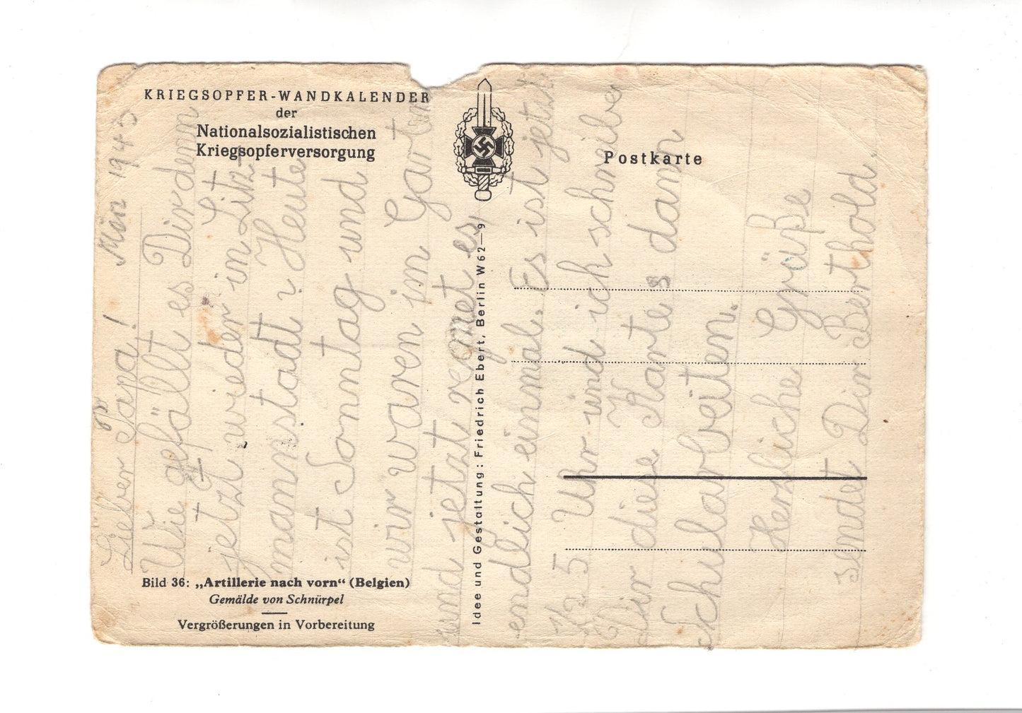 Ansichtskarte Artillerie nach vorn / Belgien