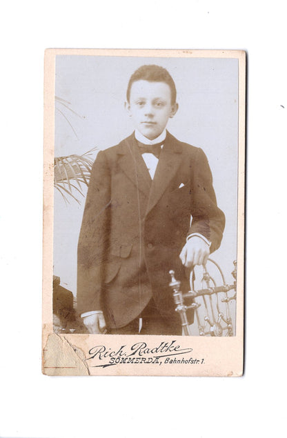 Fotografie Feiner Junge - Sömmerda 1890er