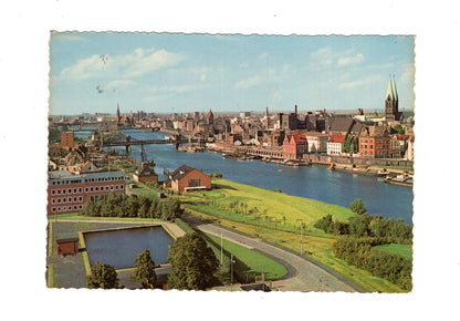 Ansichtskarte Bremen / Weser und Stadtansicht
