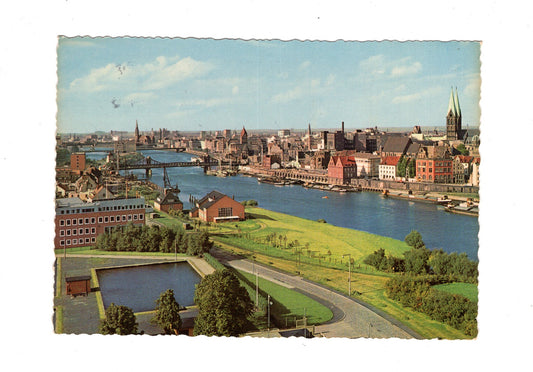 Ansichtskarte Bremen / Weser und Stadtansicht