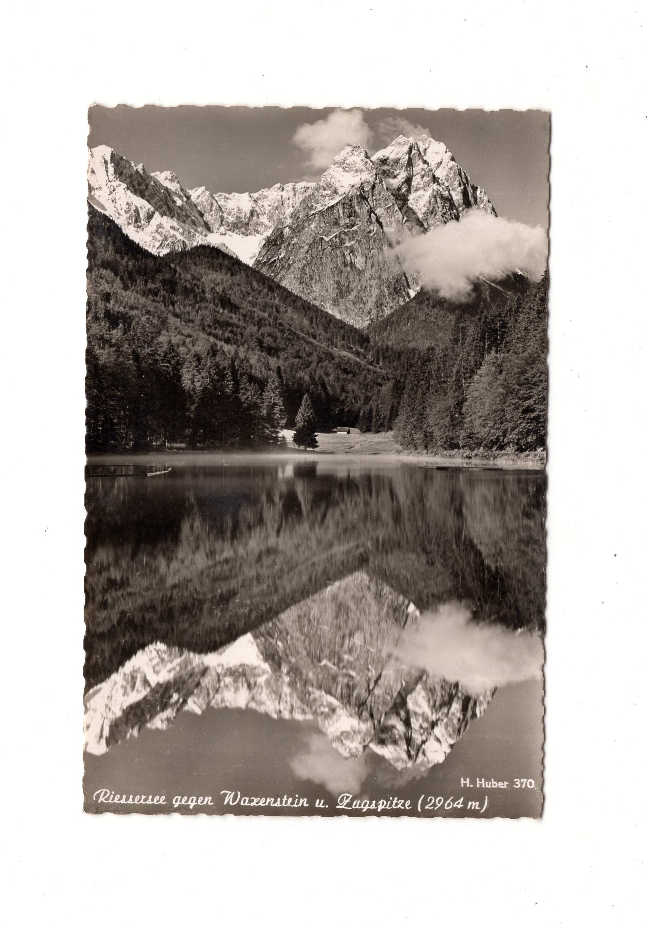 Ansichtskarte Riessersee gegen Waxenstein und Zugspitze