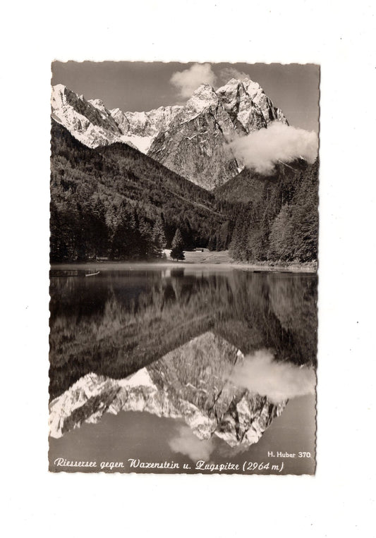 Ansichtskarte Riessersee gegen Waxenstein und Zugspitze