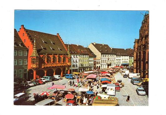 Ansichtskarte Freiburg im Breisgau / Markt auf dem Münsterplatz / G1-64