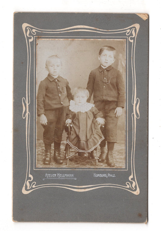 Fotografie Niedliche kleine Kinder - Homburg / Pfalz um 1900 / CAB U-31