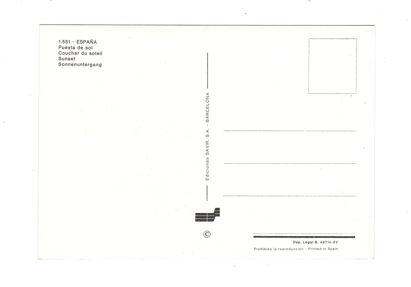 Ansichtskarte Sonnenuntergang / Spanien