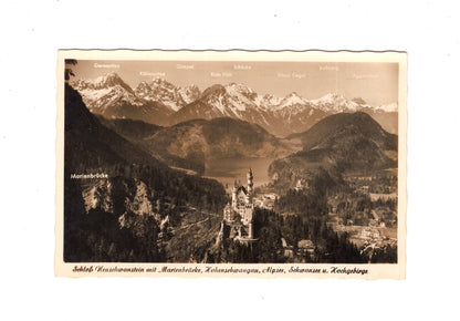 Ansichtskarte Schloss Neuschwanstein mit Marienbrücke