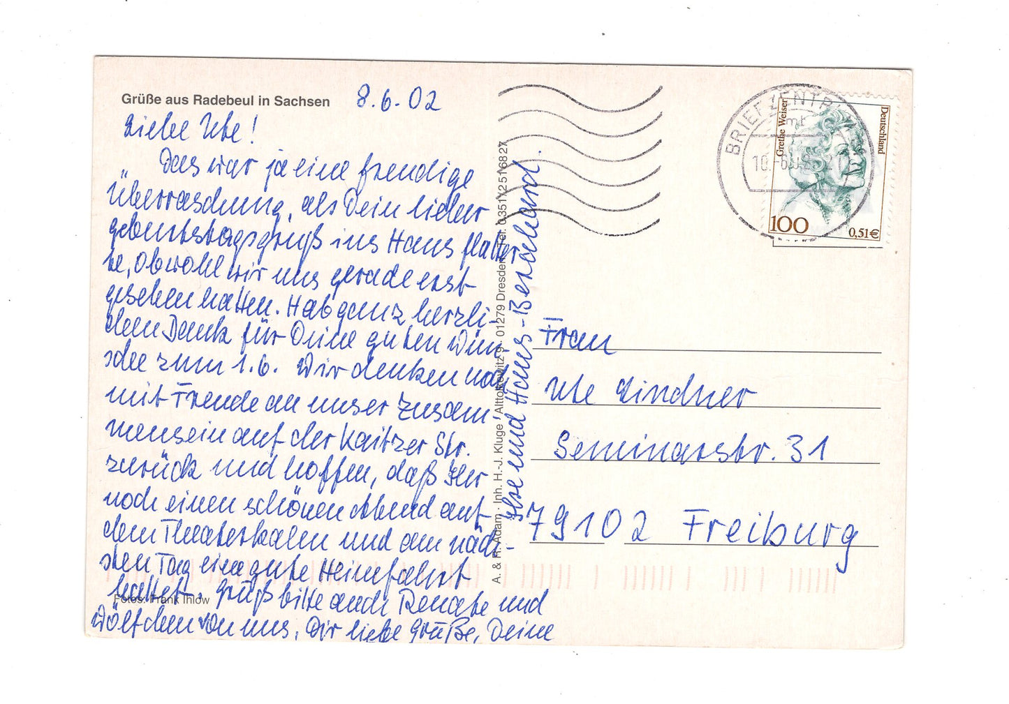Ansichtskarte Radebeul in Sachsen