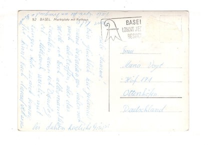 Ansichtskarte Basel / Marktplatz mit Rathaus / Schweiz