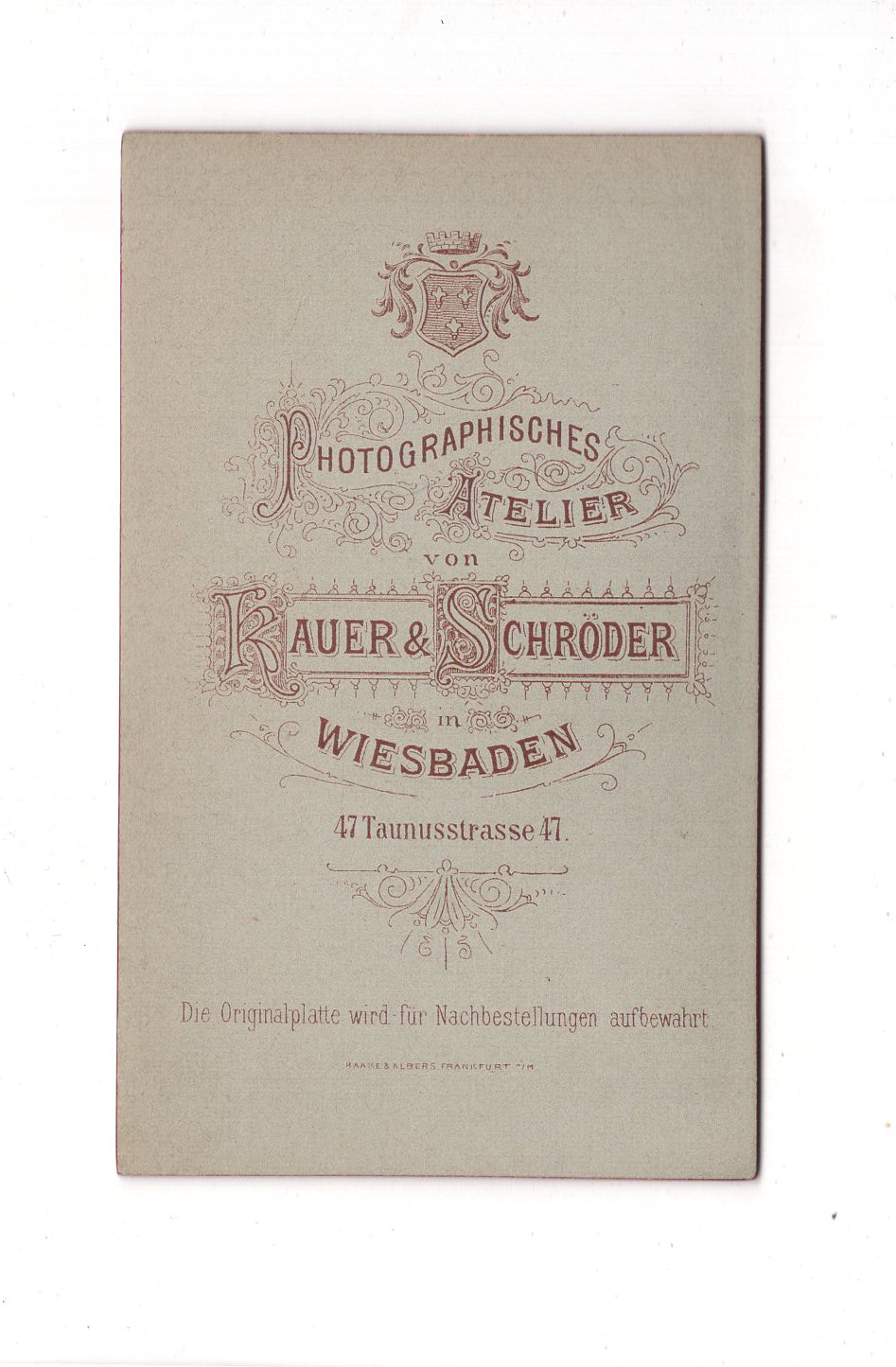 Fotografie Damenportrait - Wiesbaden 1880er / CDV C1-10