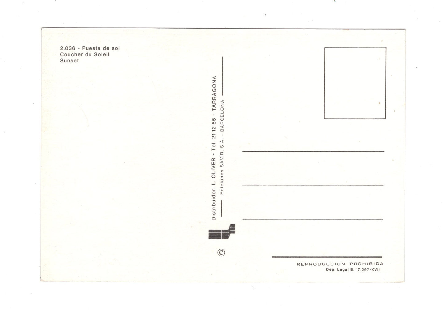 Ansichtskarte Puesta de sol / Spanien