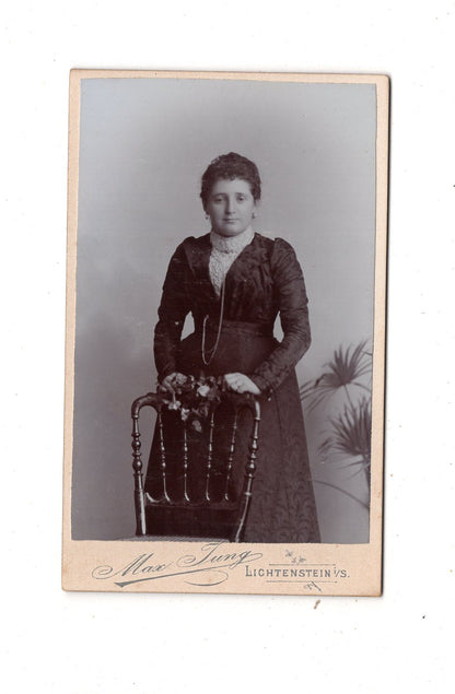 Fotografie Feine Dame - Lichtenstein in Sachsen 1890er / CDV L1-31