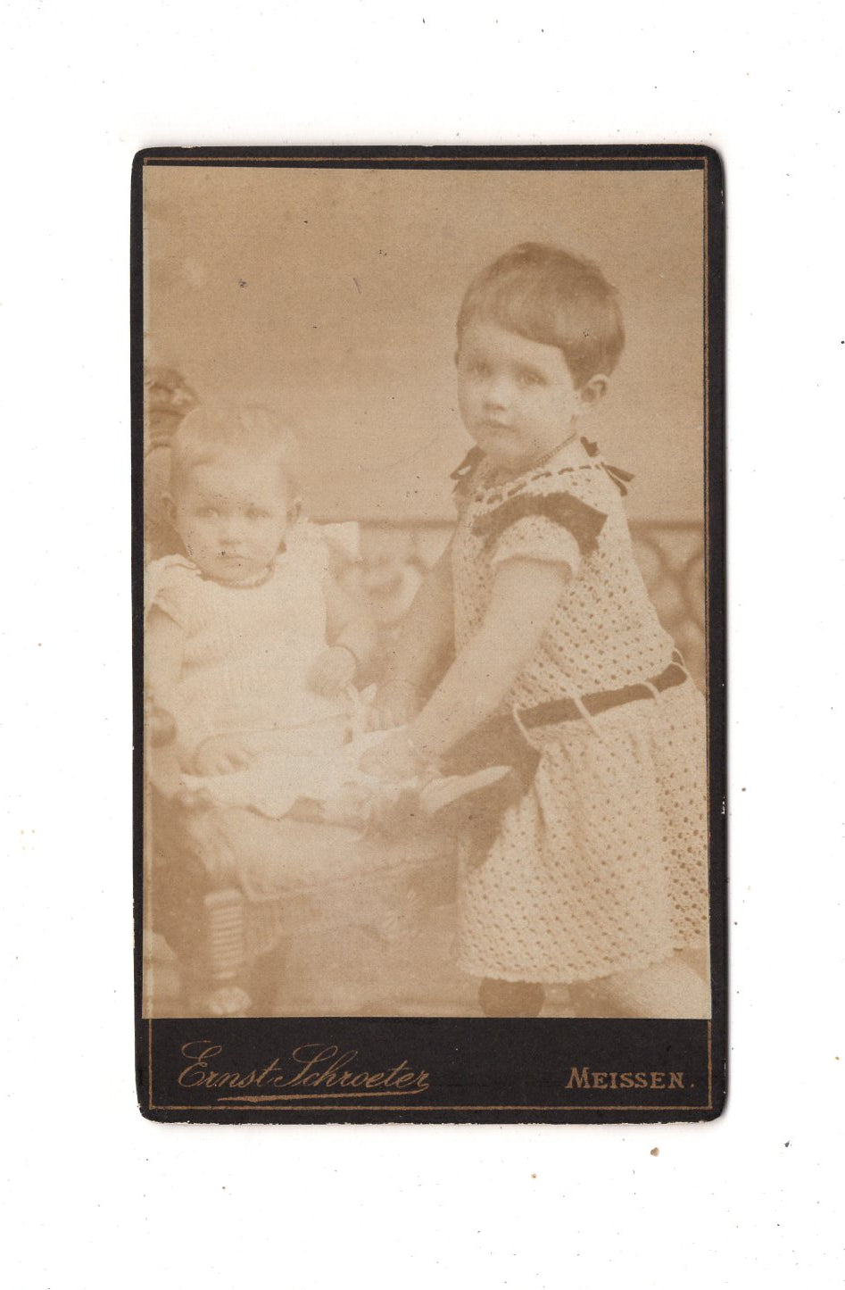 Fotografie Niedliche kleine Kinder - Meißen 1880er