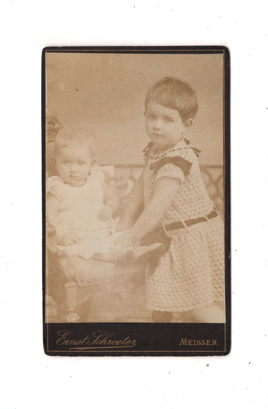 Fotografie Niedliche kleine Kinder - Meißen 1880er