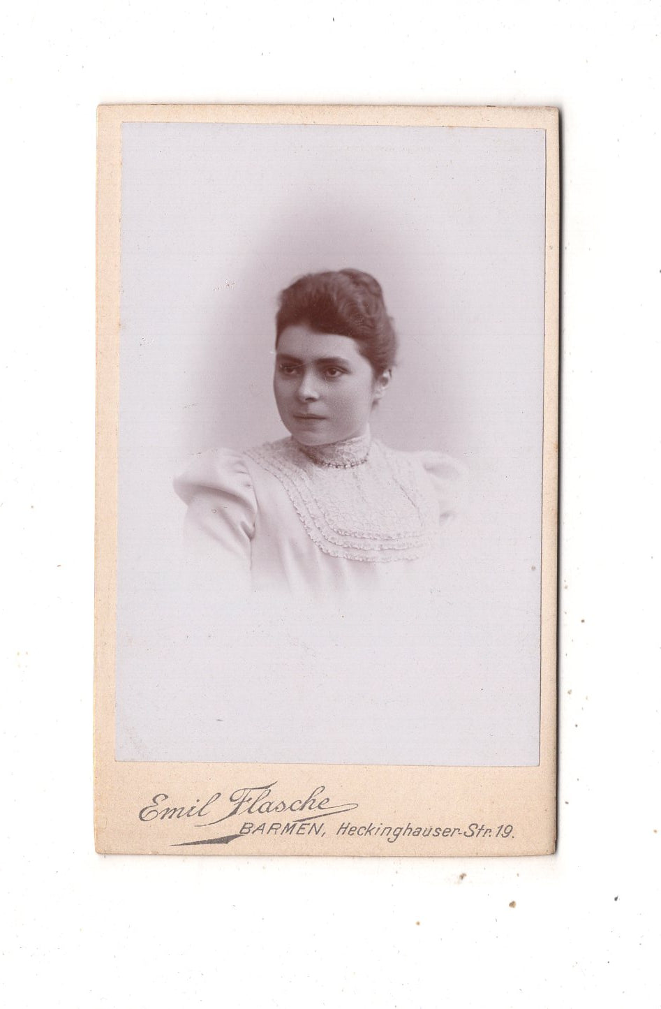 Fotografie Damenportrait mit Widmung - Barmen 1900er