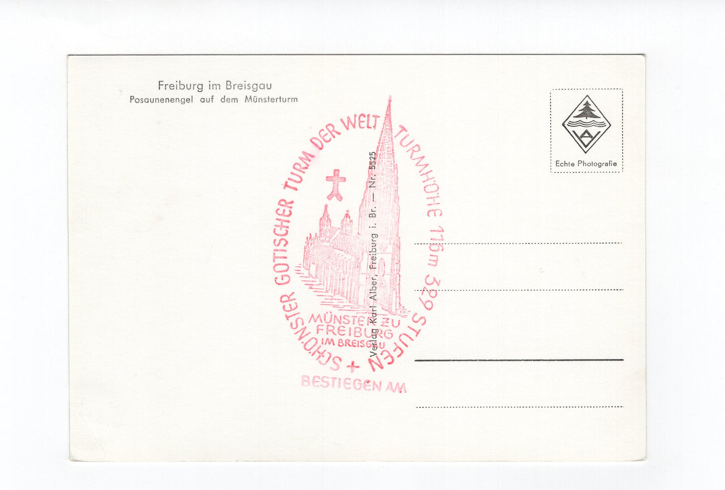 Ansichtskarte Freiburg im Breisgau / Posaunenengel auf dem Münsterturm