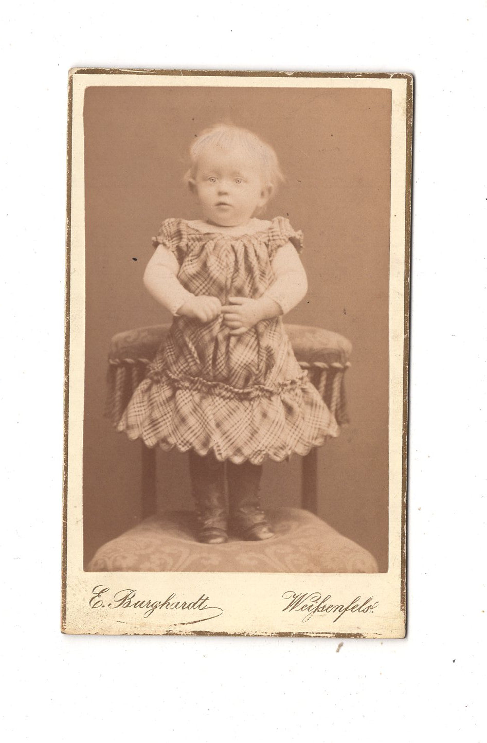 Fotografie Niedliches kleines Mädchen - Weißenfels 1880er / CDV M1-33
