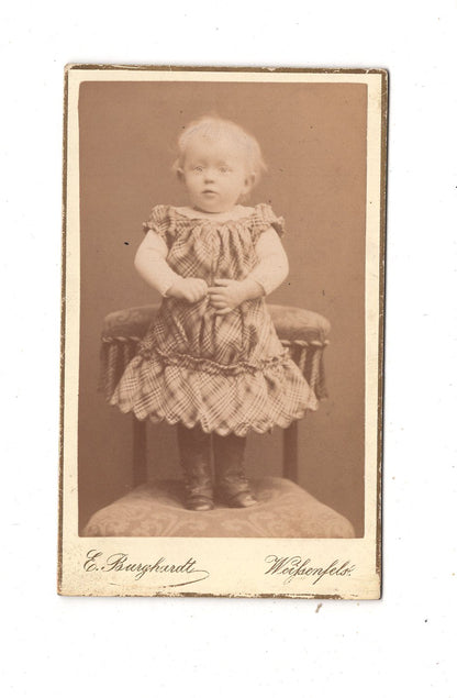 Fotografie Niedliches kleines Mädchen - Weißenfels 1880er / CDV M1-33