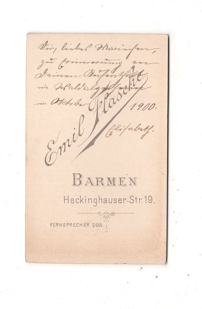 Fotografie Damenportrait mit Widmung - Barmen 1900er